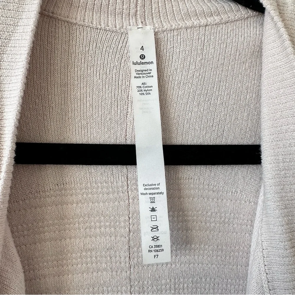 Lululemon-Open Cotton/Silk Waterfall Cardigan (Size:4) - Picture 11 of 11